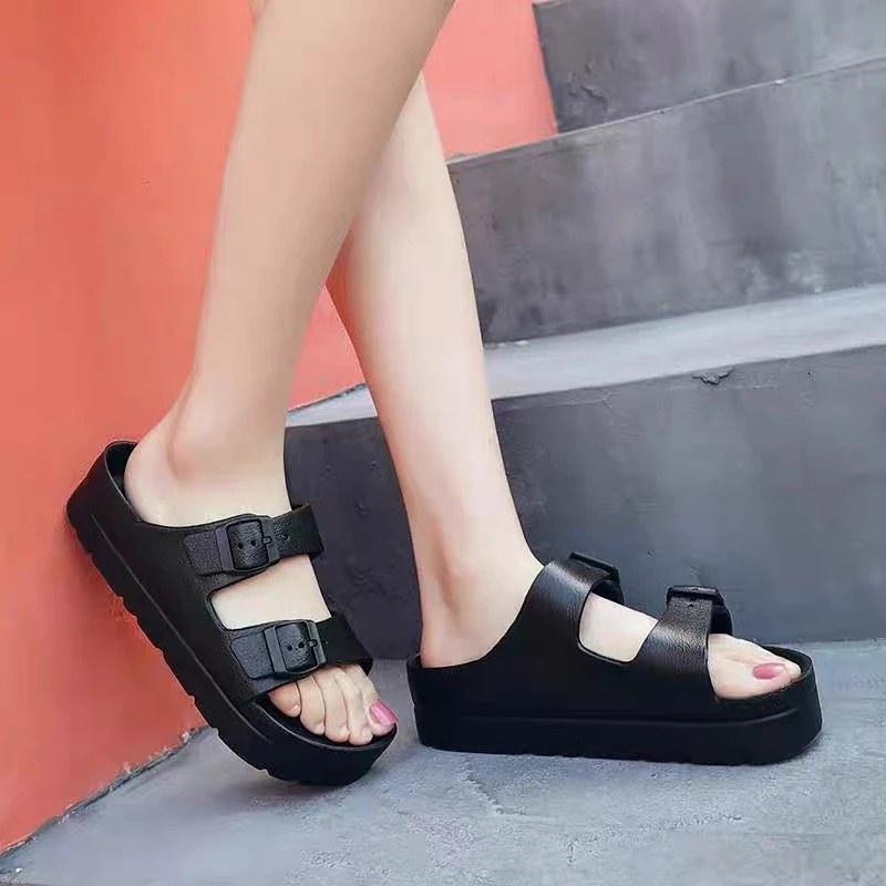 Sendal Polos Bahan Lembut Sandal Karet Wanita Sandal Wanita Korean Style Sandal Slip On