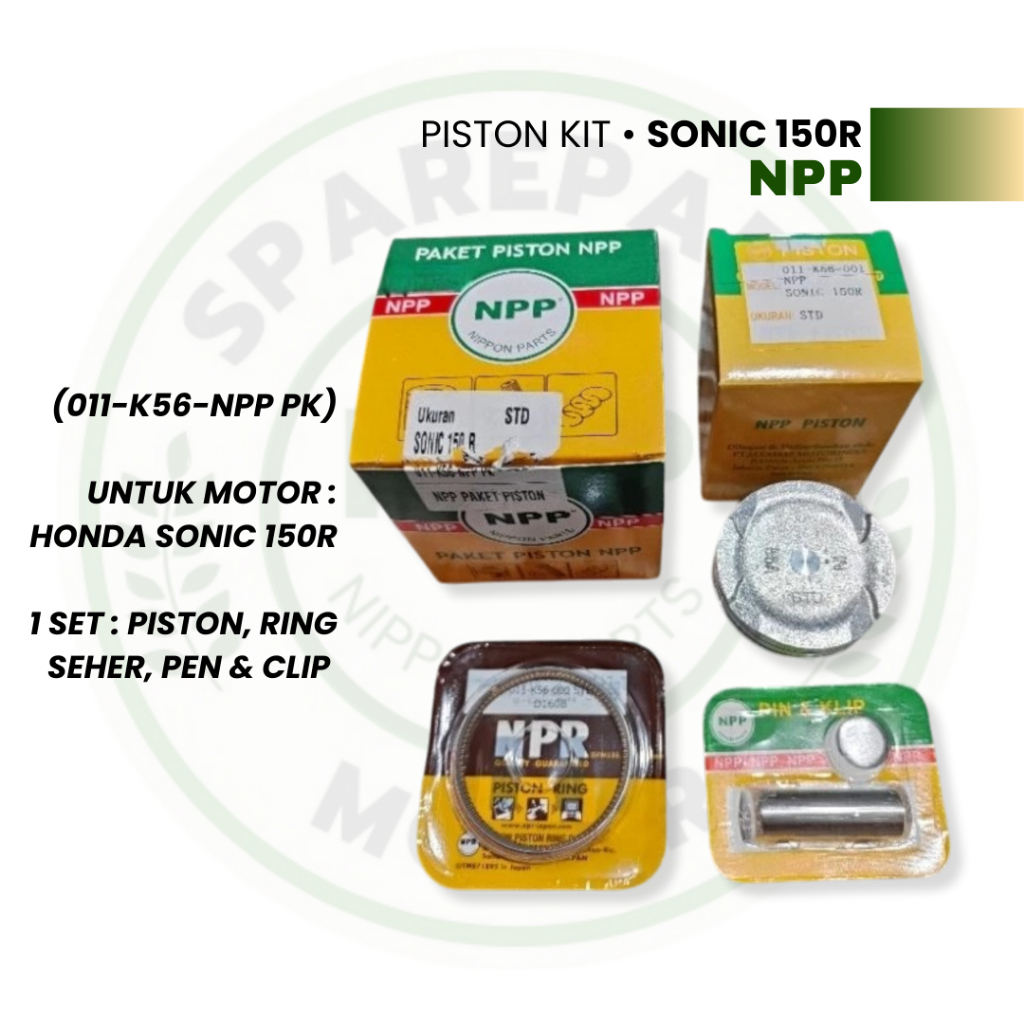 Piston Kit Sonic 150R || Set Piston Paket Piston Sonic 150R Merk NPP
