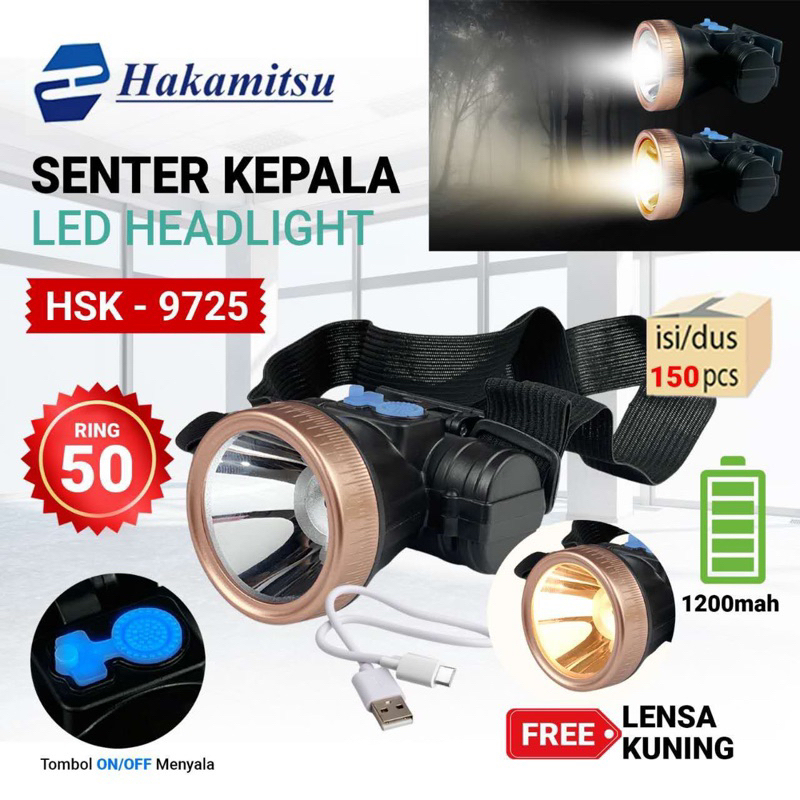 SENTER KEPALA HAKAMITSU FREE LENSA KUNING