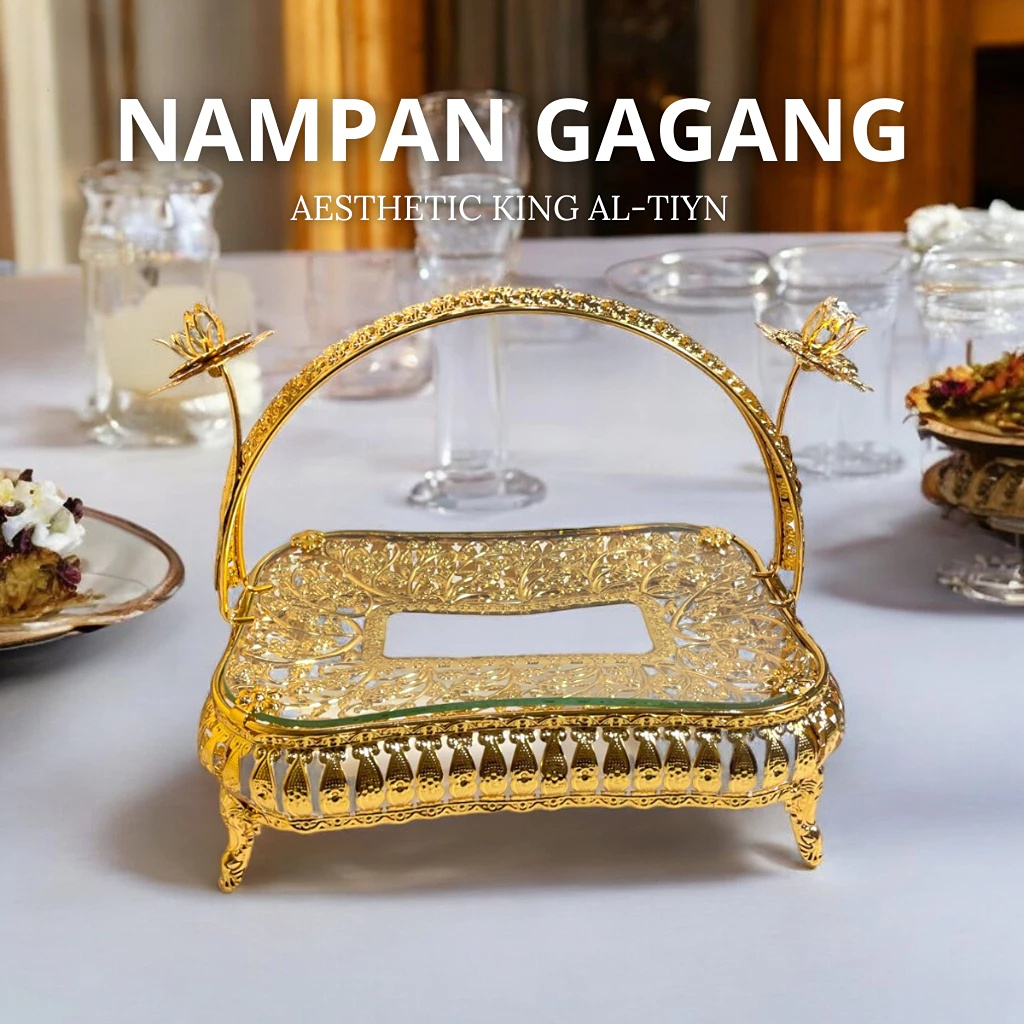Nampan Aesthetic / Nampan Mewah / Nampan Kaca mewah Gold