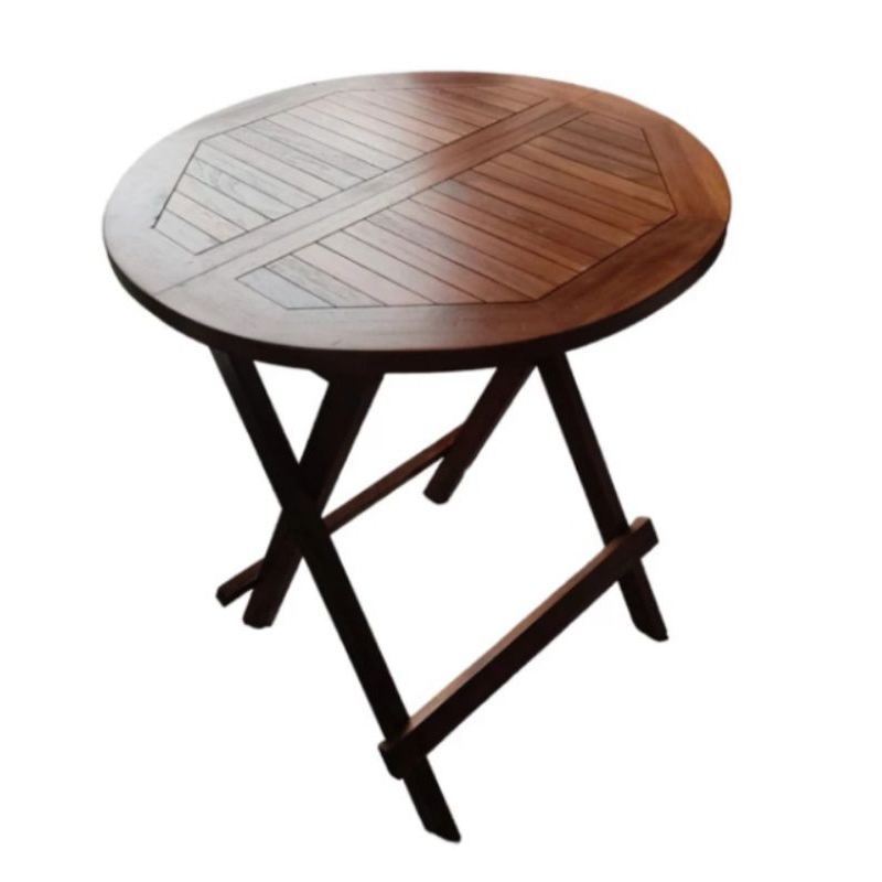 Meja Bundar lipat/Meja Teras/Meja antik/Meja Serbaguna kayu jati