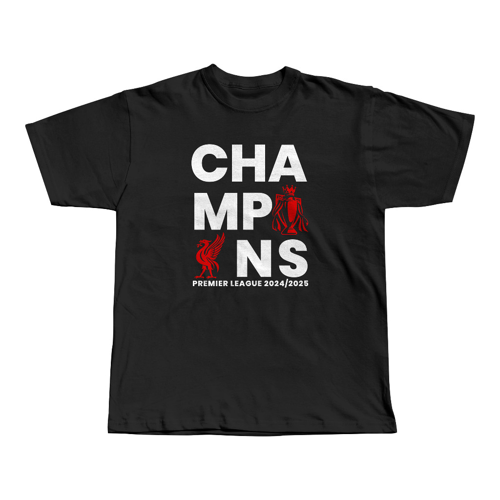 Kaos Liverpool - Champions Premeir League 24/25 Hitam