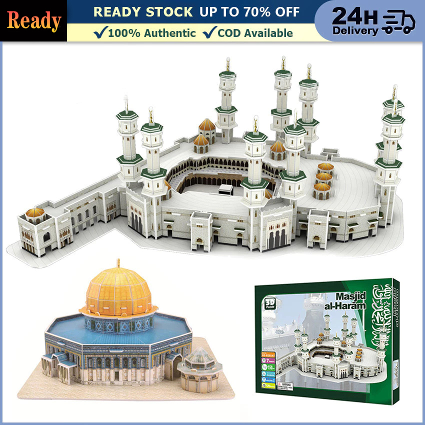 Model Arsitektur Masjidil Haram Mekah Set Hadiah Pengurangan Tinggi Set Puzzle Jigsaw 3D