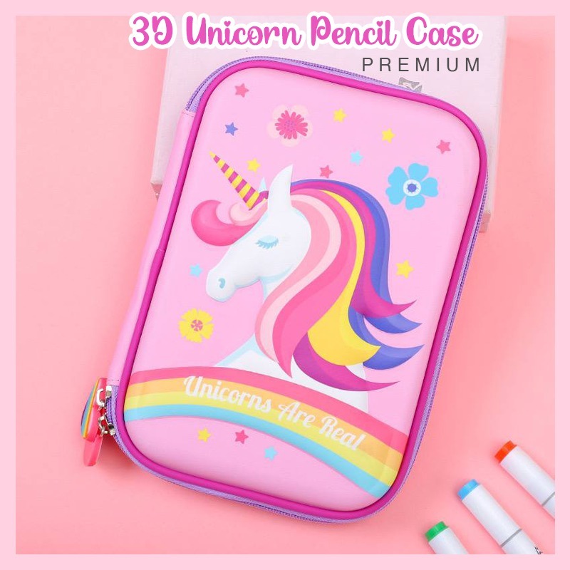

BLINGBERRY Kotak Pensil 3D Timbul Pencil Case Anak Perempuan Unicorn Diamond ori Hadiah Ulang Tahun Anak Perempuan