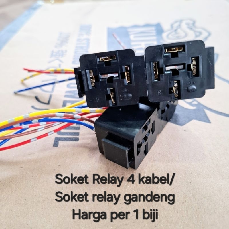 Soket Relay Gandeng / Soket cable Relay / Rumah Relay Gandeng 4 kaki