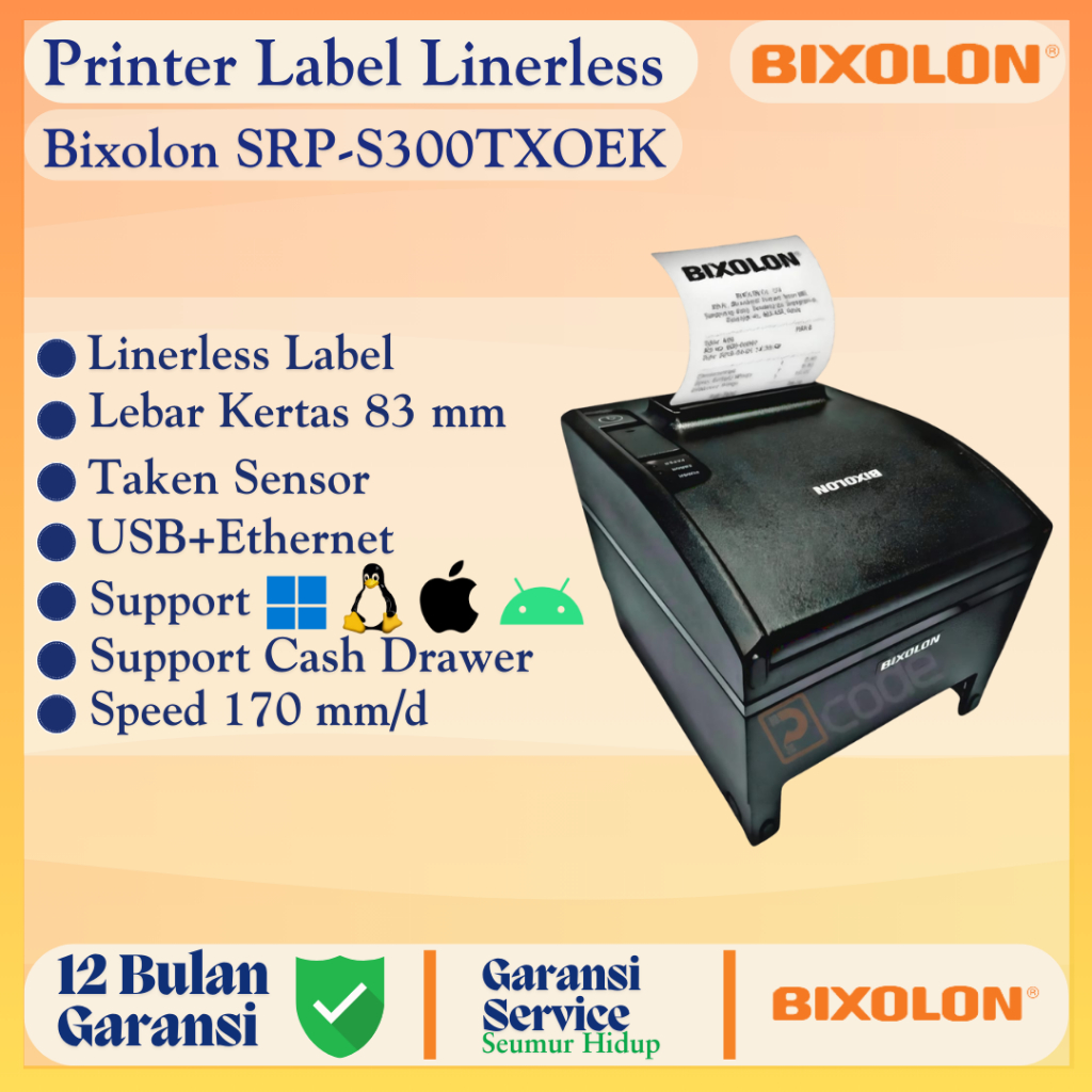 

Bixolon SRP-S300TXOEK Printer Label Linerless