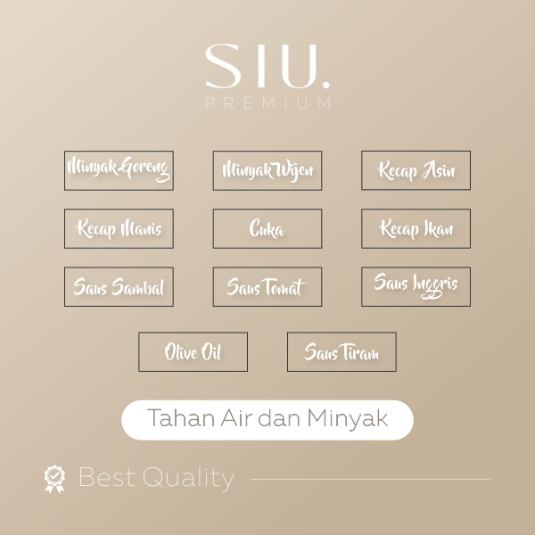 

Sticker Timbul Cutting Botol Dapur - Sticker Kitchen Anti Air / Anti Minyak / Awet