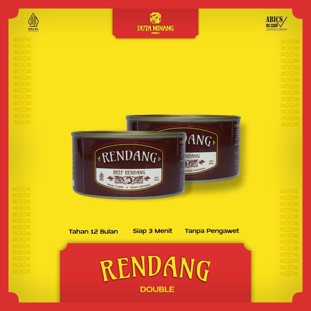 PAKET 2 Rendang Daging Sapi Khas Padang Solok ASLI HALAL 100%  / Daging Kaleng / Rendang Kaleng / Ma