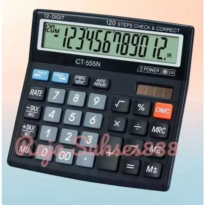 

HJK Calculator CT 555 Warna Pastel Kalkulator 555N 555 N 12 DIGIT CHECK ULANG CHECK CORRECT