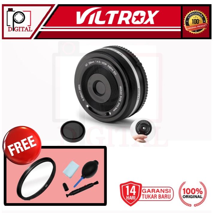 VILTROX 28mm f4.5 Pancake Lens for Fujifilm X Mount Lensa Kamera Garansi Resmi