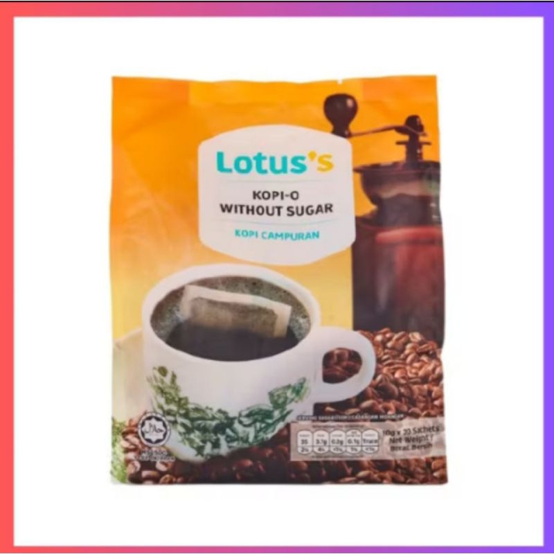 

LOTUS'S KOPI - O WITHOUT SUGAR 20S x 10g