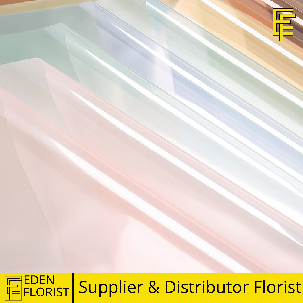

EdenFlorist Flower Wrapping Paper Full Color OPP TRANSPARENT Cellophane Bouquet Florist Kertas Buket Bunga Hand Bouquet COD KB6088