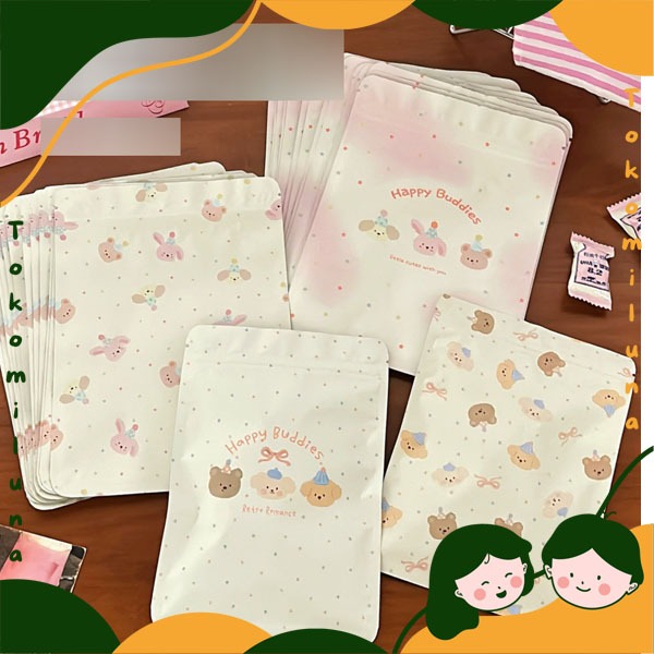 

Bear buddies ziplock cute kantong packing aksesoris lucu gambar beruang HB1950