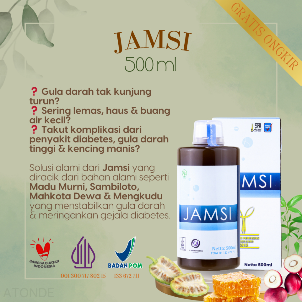 

Obat Herbal Jamu Turunkan Diabetes Diabet Gula Darah JAMSI 500 ml - Obat Herbal Diabetes Gula Darah