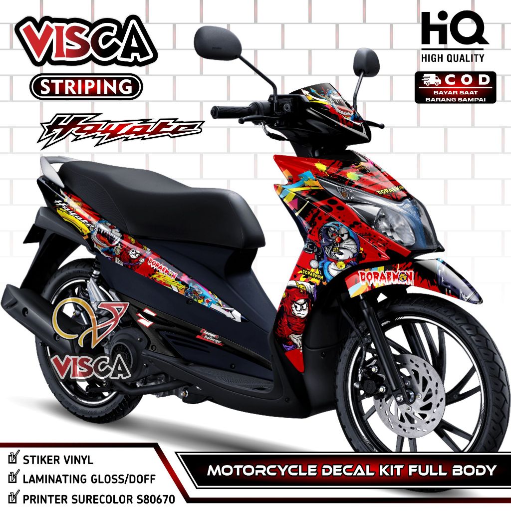 Decal Hayate 125 Full Body - Stiker Hayate Fullbody - Dekal Suzuki Hayate 125 - Striping Hayate Vari