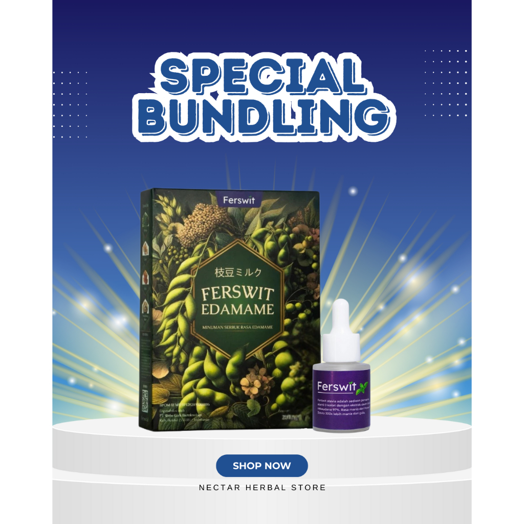 

Ferswit SteviaMilk x Susu Edamame & Pemanis Stevia Alami Tanpa Kalori - Paket Hemat 4 Box