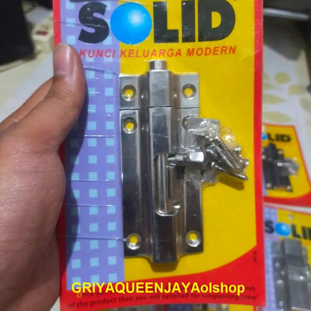 Solid Grendel 611 4' inch Kunci Slot Pintu/Jendela