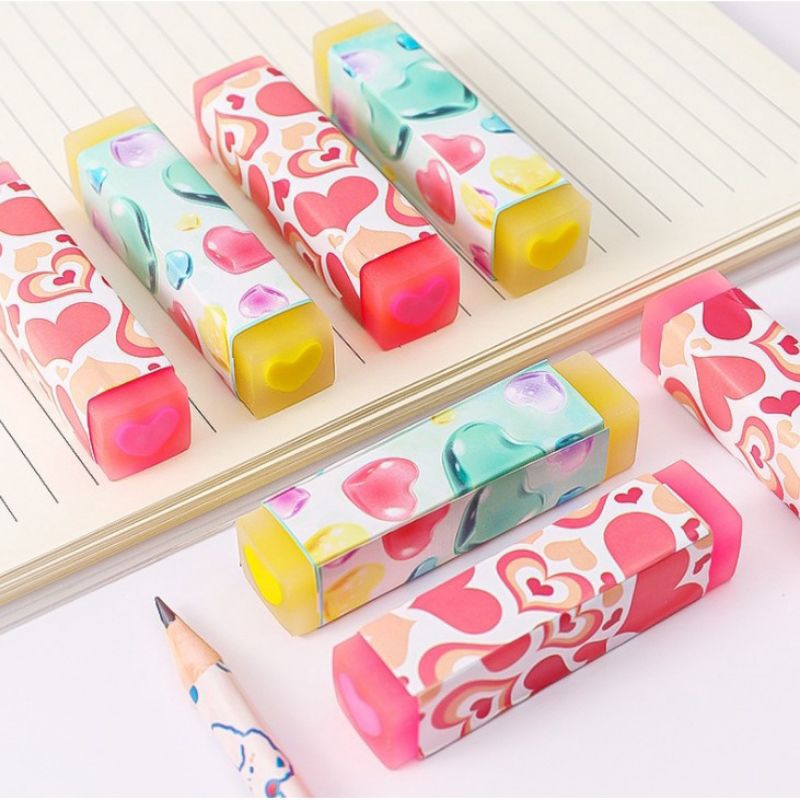 

SS-Penghapus Pensil Karet Sekolah Motif Love Bahan Import Lucu