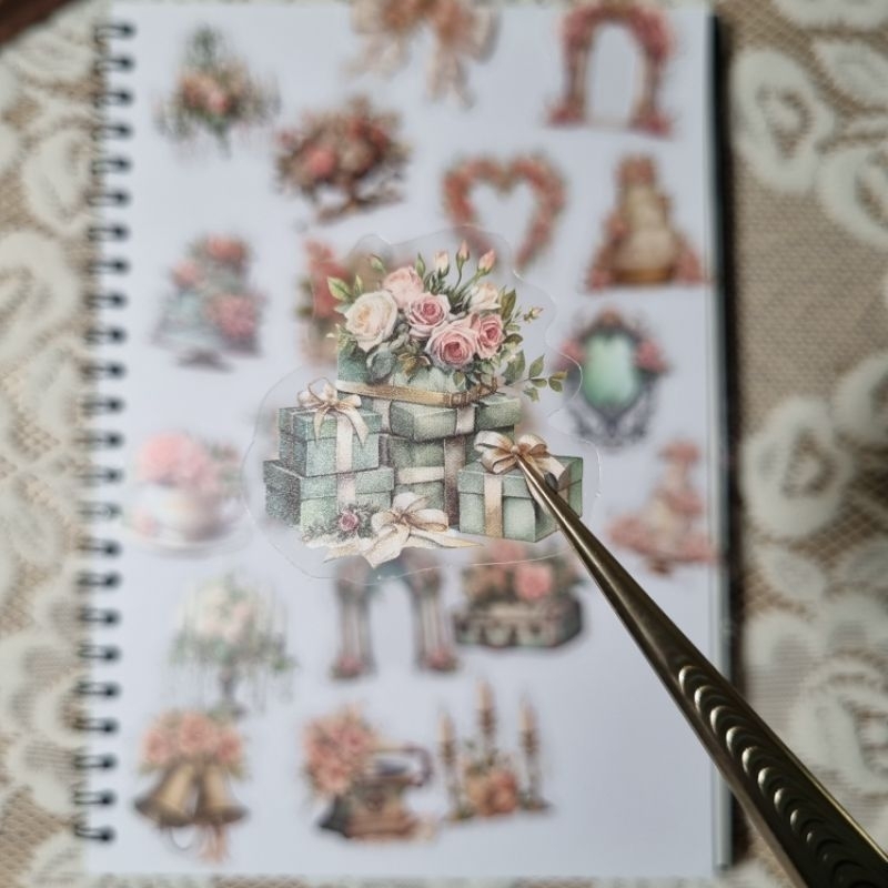 

20 Pcs Stiker Bunga Di Taman Estetik Vintage Flower Garden Sticker Pack