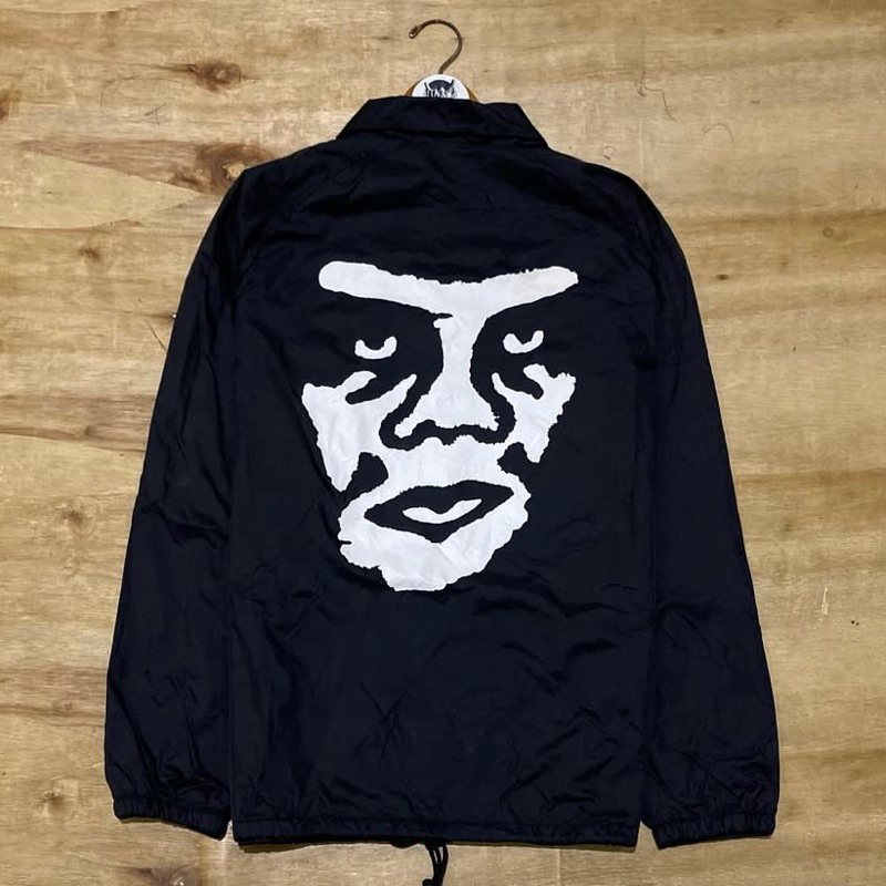 Obey coach jacket black