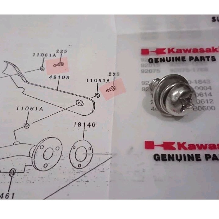 SCREW PAN WS CROS COVER KNALPOT NINJA R L SS ORIGINAL KAWASAKI KGP