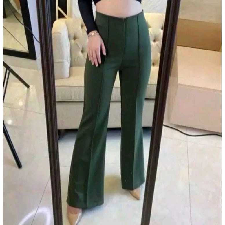 celana cutbray scuba / celana panjang wanita/celana kantor/celan kulot scuba cutbray resleting depan