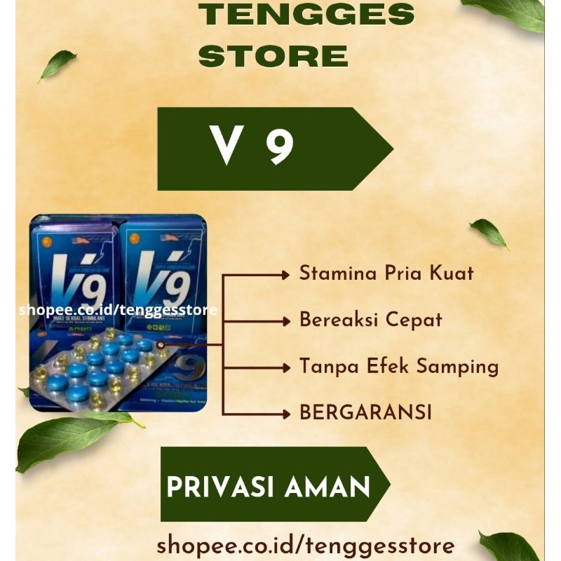 V9 ASLI ORIGINAL OBAT HERBAL PENAMBAH STAMINA PRIA KUAT  ISI 10 BUTIR