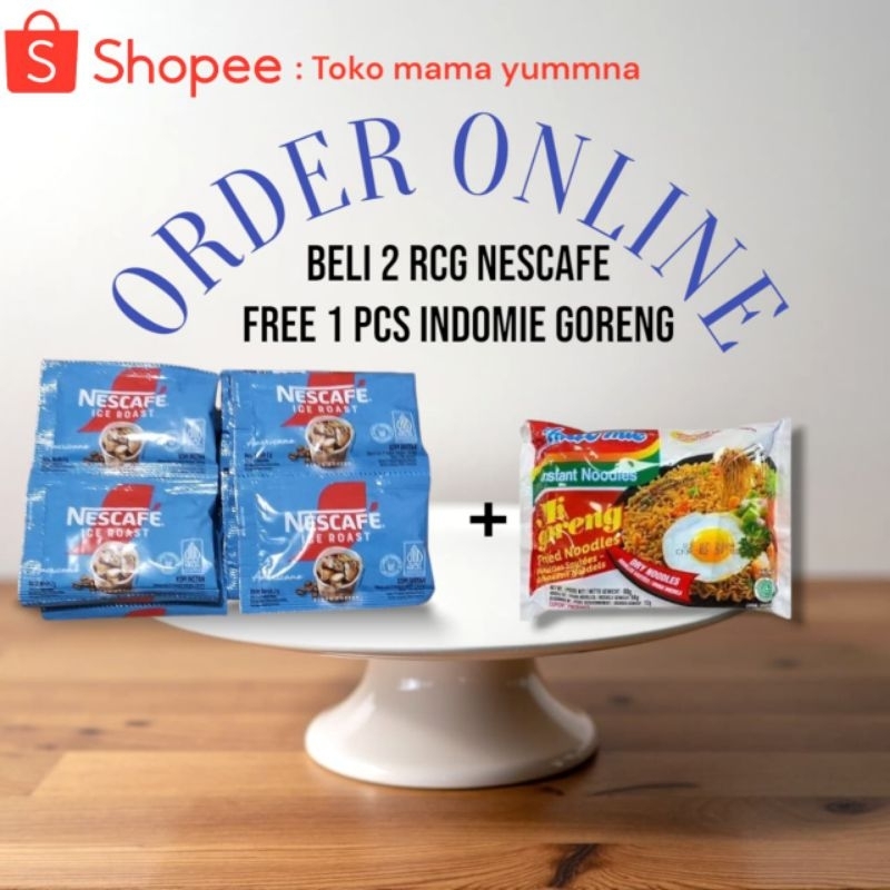 

Nescafe Ice Roast Americano Paket 2Renceng + 1 Indomie Goreng