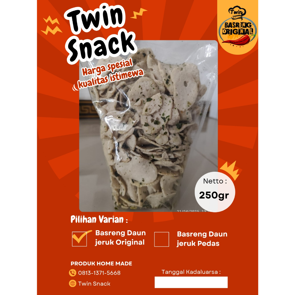 

BASRENG DAUN JERUK ORIGINAL DAN PEDAS 250gr
