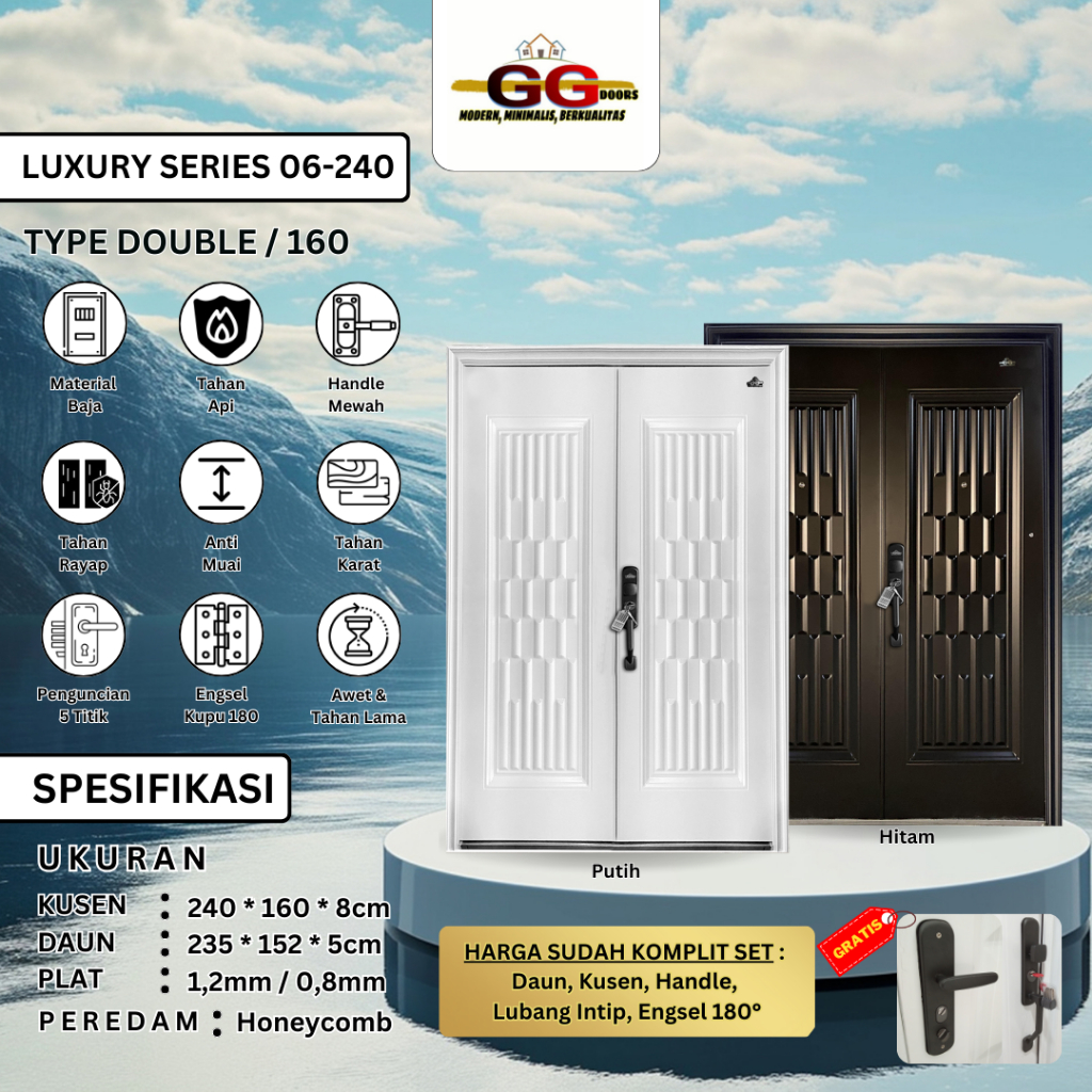 Pintu Baja GG-LUXURY Double 240x160cm