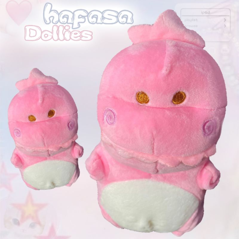 PL boneka dino pink / dinosaurus pink bahan miniso lembut