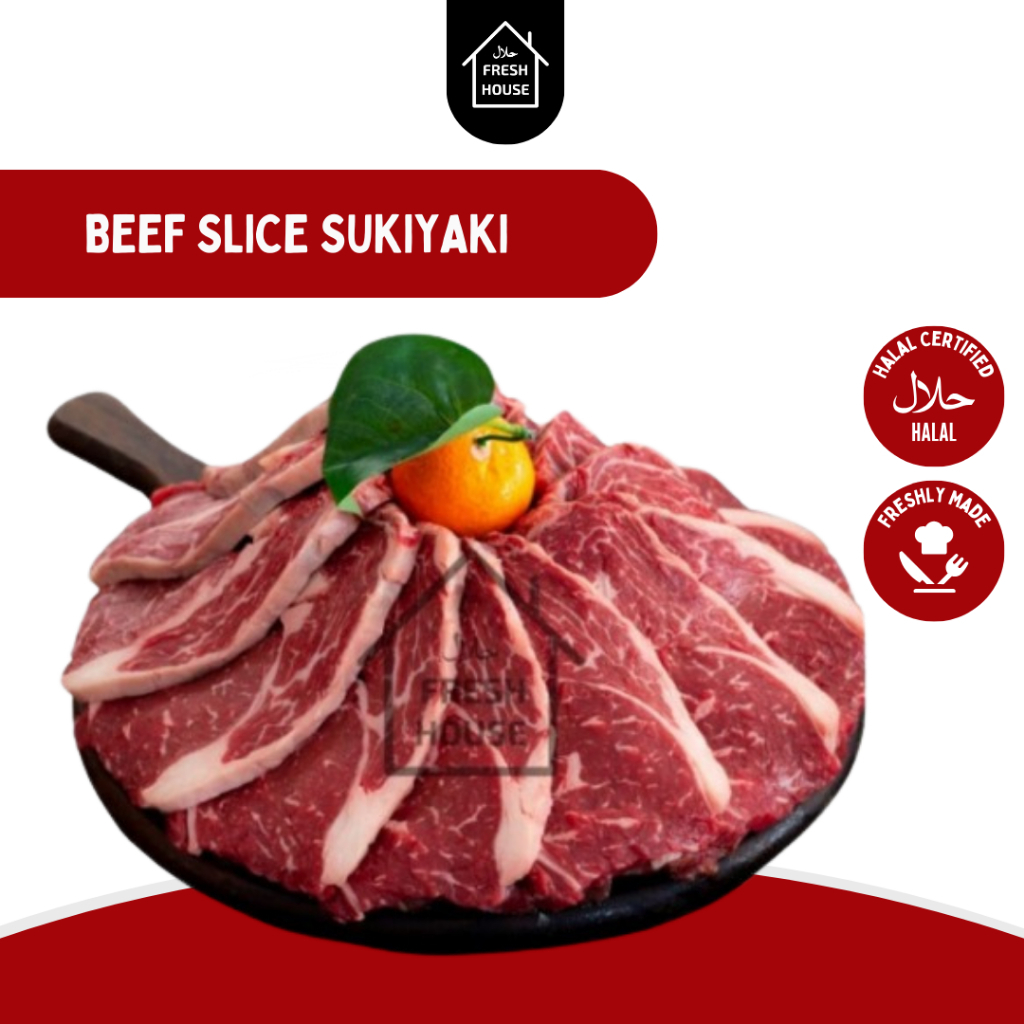 

BEEF SLICE SUKIYAKI RENDAH LEMAK MARINASI 250 GR / 500 GR