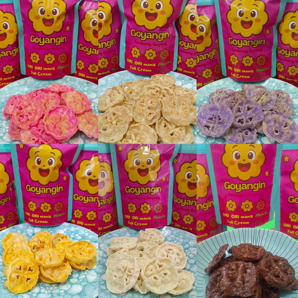 

Paket Goyangin 5 Pack \ Kembang Goyang 5 Pcs Varian Rasa \ Snack Tradisional Modern Free 5 Baby Gold