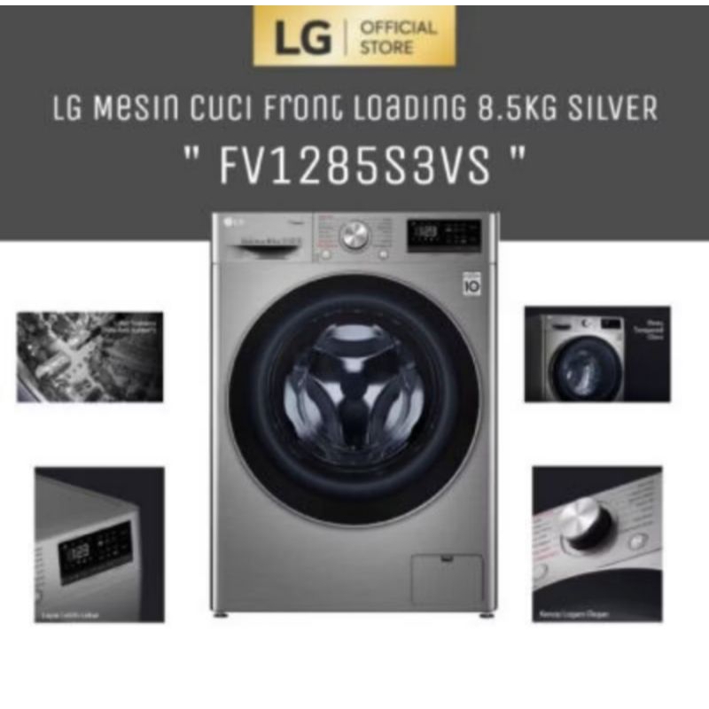 MESIN CUCI LG 1285S3VS (FRONT LOADING)8.5Kg