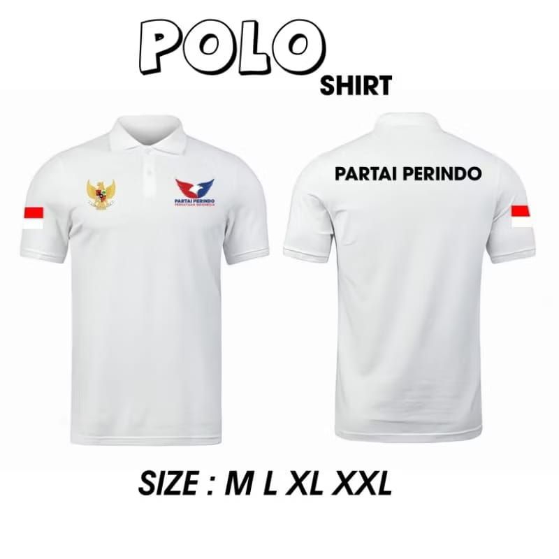 KAOS POLO KERAH PARTAI PERINDO// KAOS POLO BERKERAH PARTAI PERINDO COD // KAOS POLO PARTAI PERINDO
