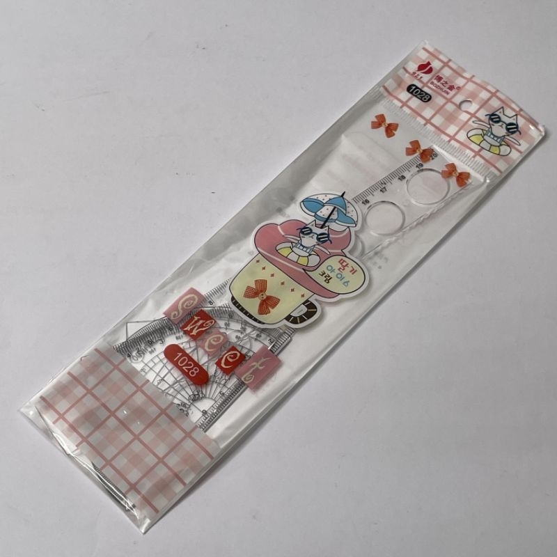 

penggaris set plastik transparan 4pcs bozhijin