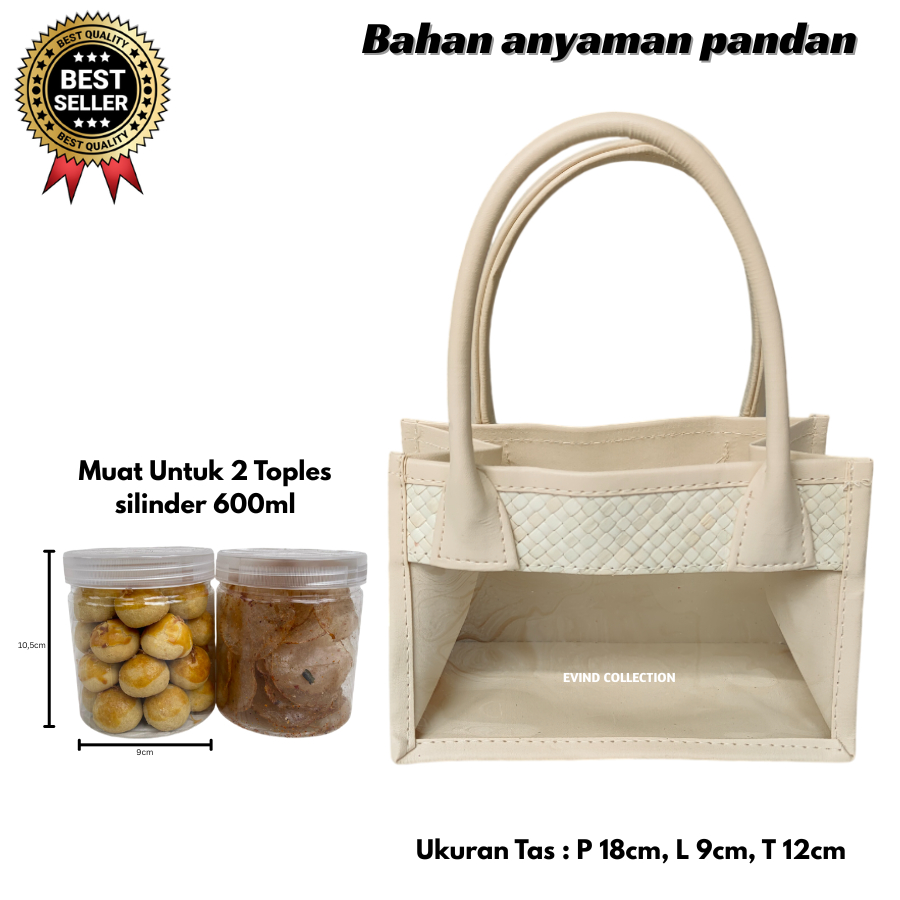 Tas Parcel Mika Anyaman Pandan Ukuran 2 Toples Model Panjang Tas Mika Hampers