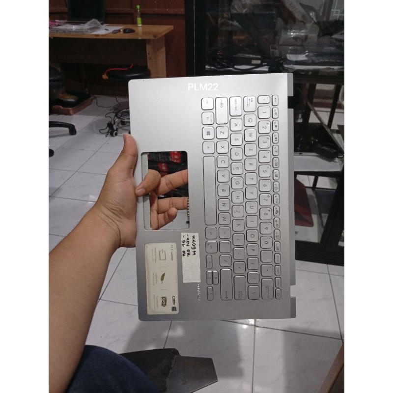 [SILVER] Palmrest keyboard Asus A409M Normal Tested Seken Original