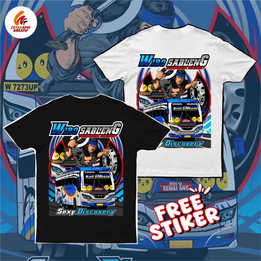 (free sticker + ganci)KAOS BUSMANIA WIRO SABLENG SUGENG RAHAYU TERBARU T-SHIRT KAOS BUS ANAK DAN DEW