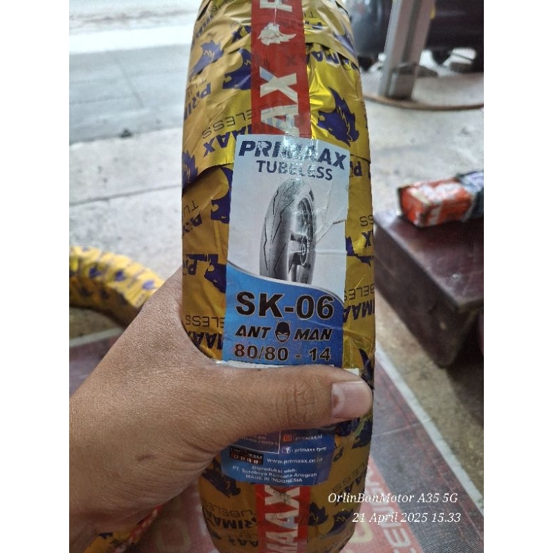 BAN PRIMAX SK06 80/80-14 TUBLES/BAN LUAR DEPAN VARIO150/BAN DEPAN VARIO125/BAN DONAT MIO SPORTY/BAN 