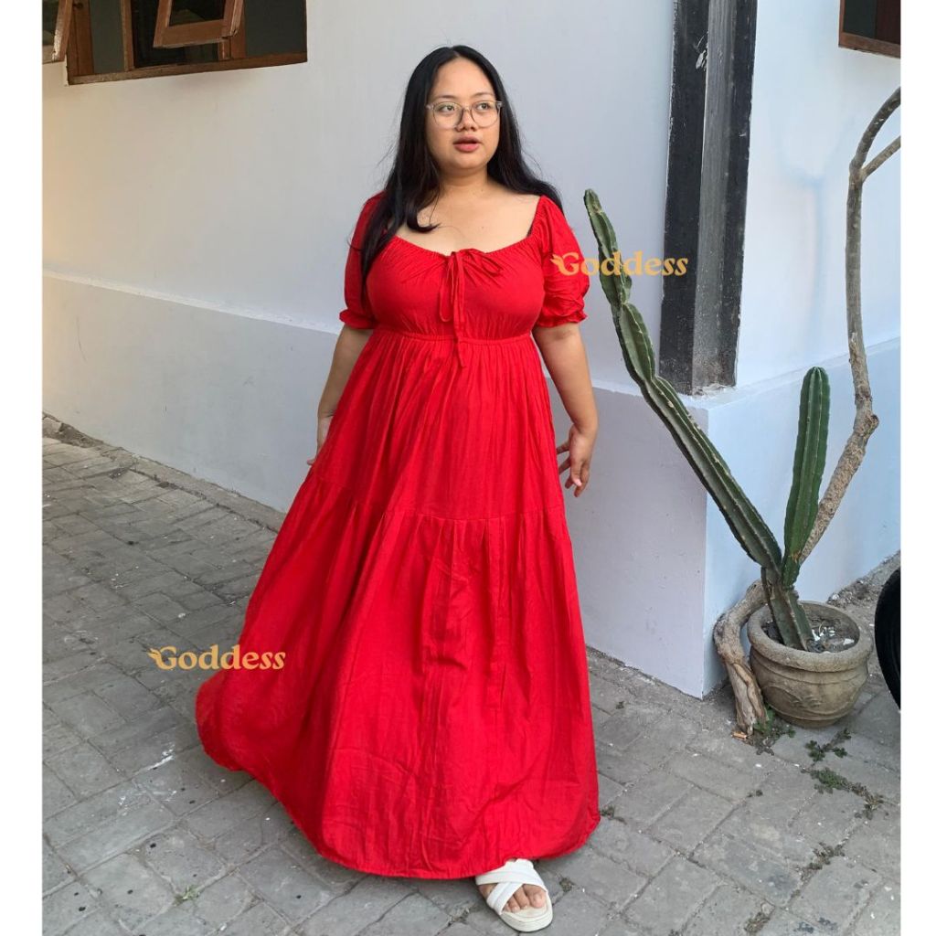 Goddess Bali Seline Long Dress | Dres Panjang Wanita | Dress Pantai Jumbo Dan Adem | Dress Sabrina J