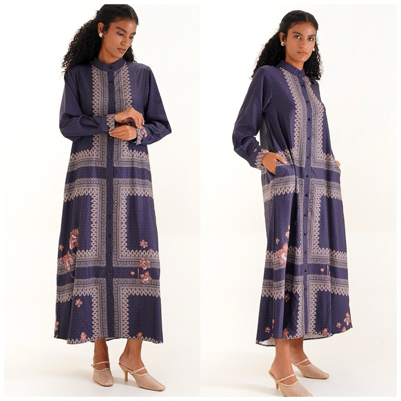 ALEZA - Tala dress navy || gamis muslim wanita