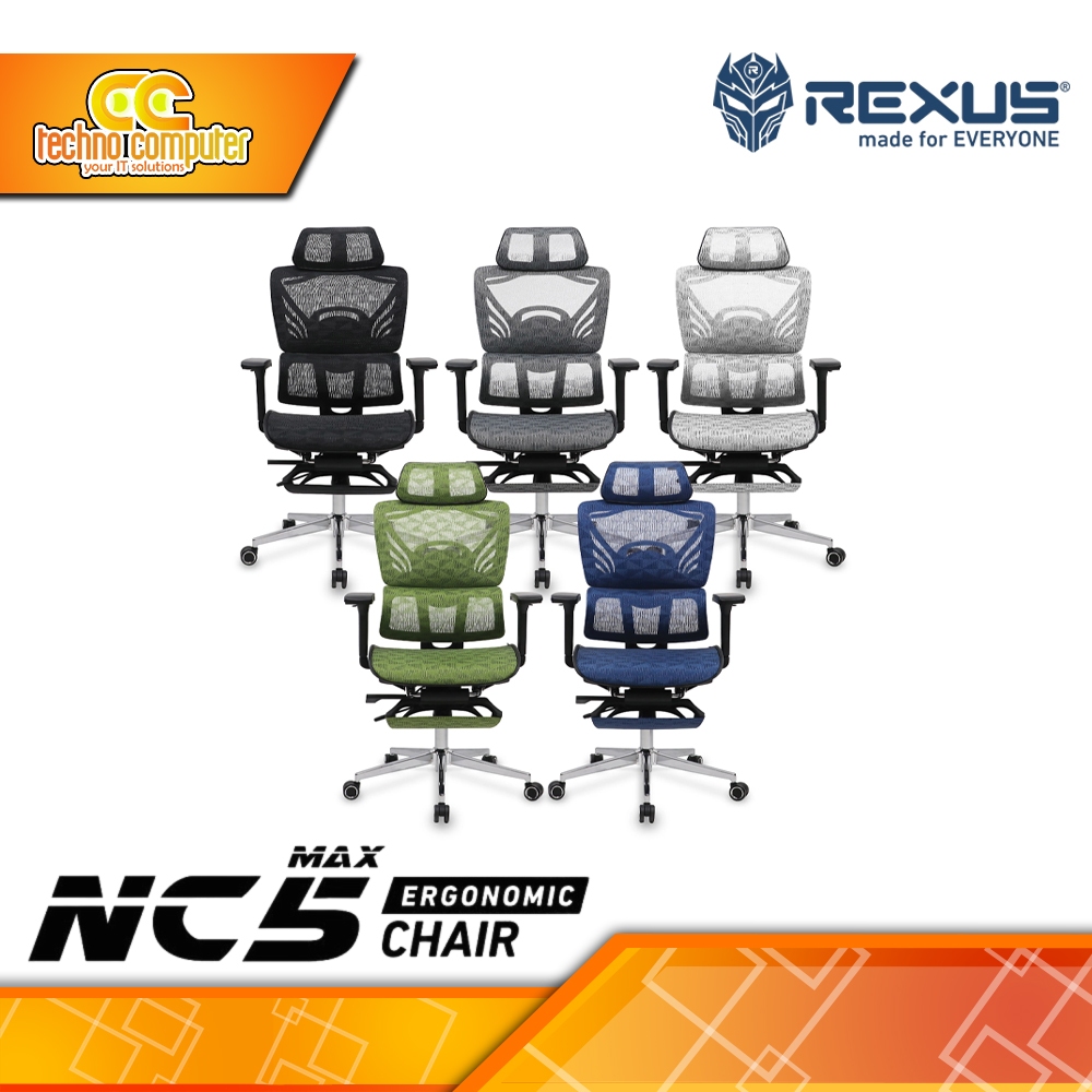 KURSI OFFICE REXUS NC5 MAX FOOTREST ERGONOMIC CHAIR / Rexus Ergonomic Chair