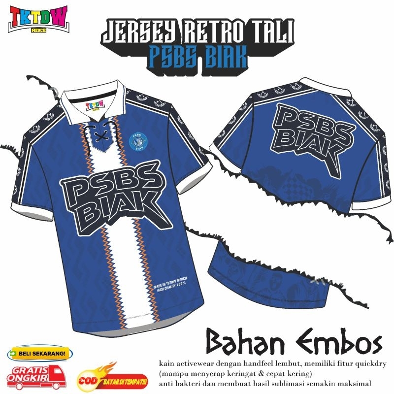 JERSEY SUPORTER ( PSBS BIAK ) RETRO TALI