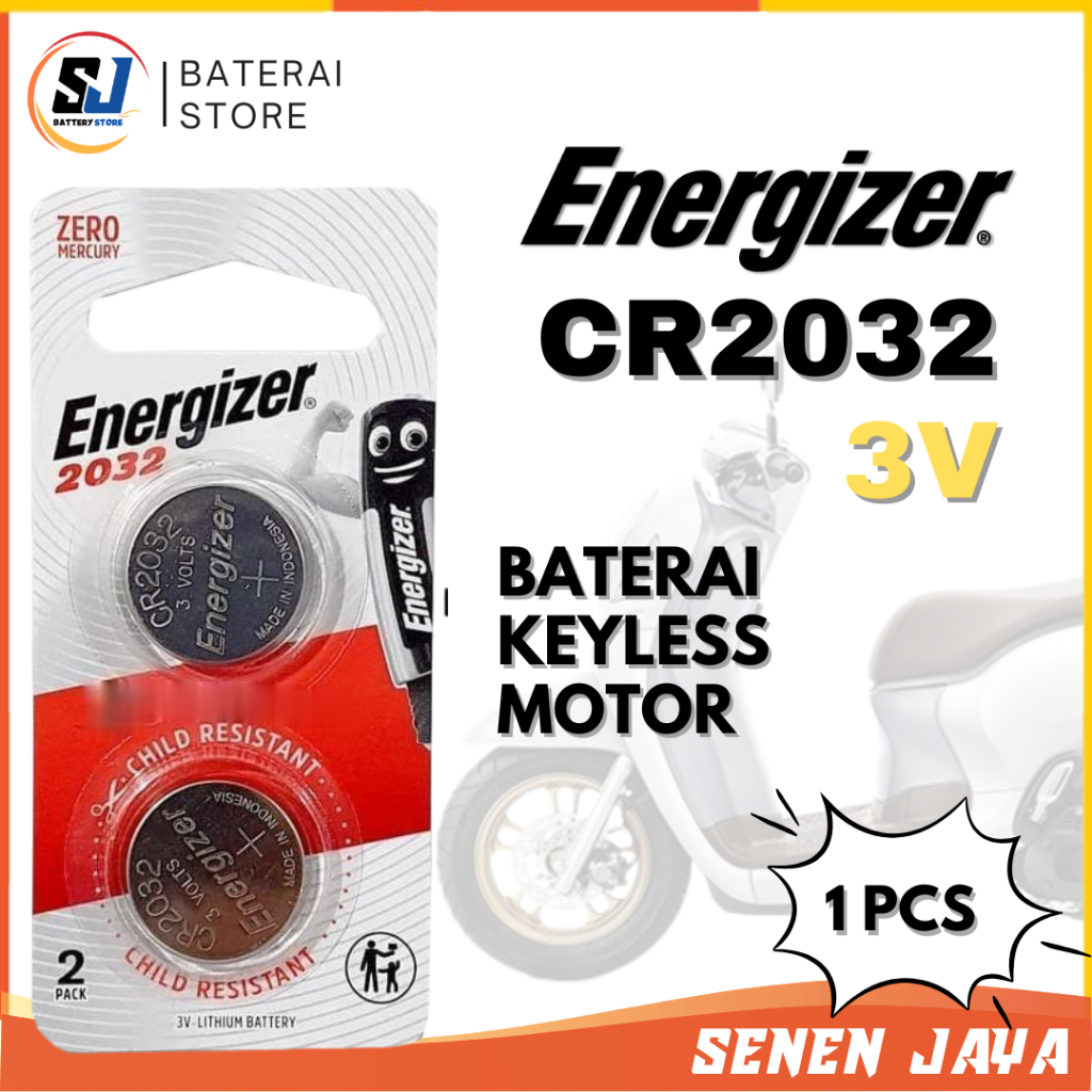 Baterai CR2032 Energizer 3V 1PCS Lithium Cell Battery Batre Kancing CR2032 Energizer ORIGINAL PRODUk