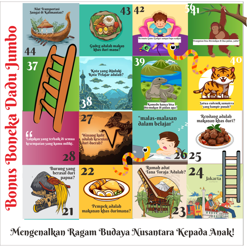 ULAR TANGGA JUMBO ENGLISH FOR CHILDREN KARPET BERMAIN EDUKASI BAHASA INGGRIS