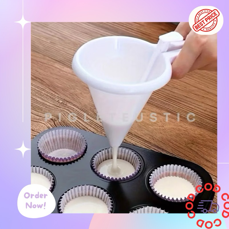 PIGLETEUSTIC Dispenser adonan kue praktis corong adonan / Corong Adonan Kue Dispenser dengan Tuas Pe
