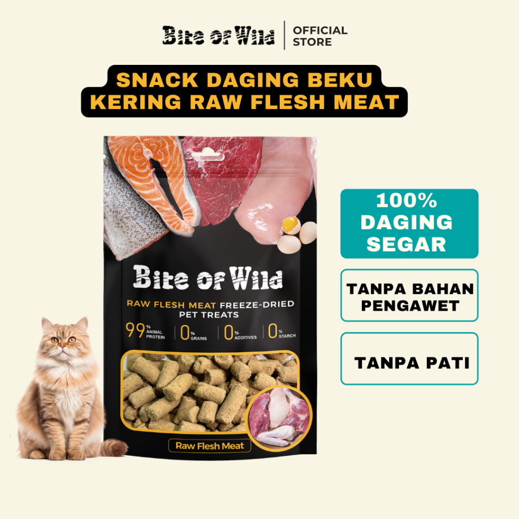 Bite of Wild - Freeze Dried Snack Camilan Daging Beku Kering Daging Segar 40g
