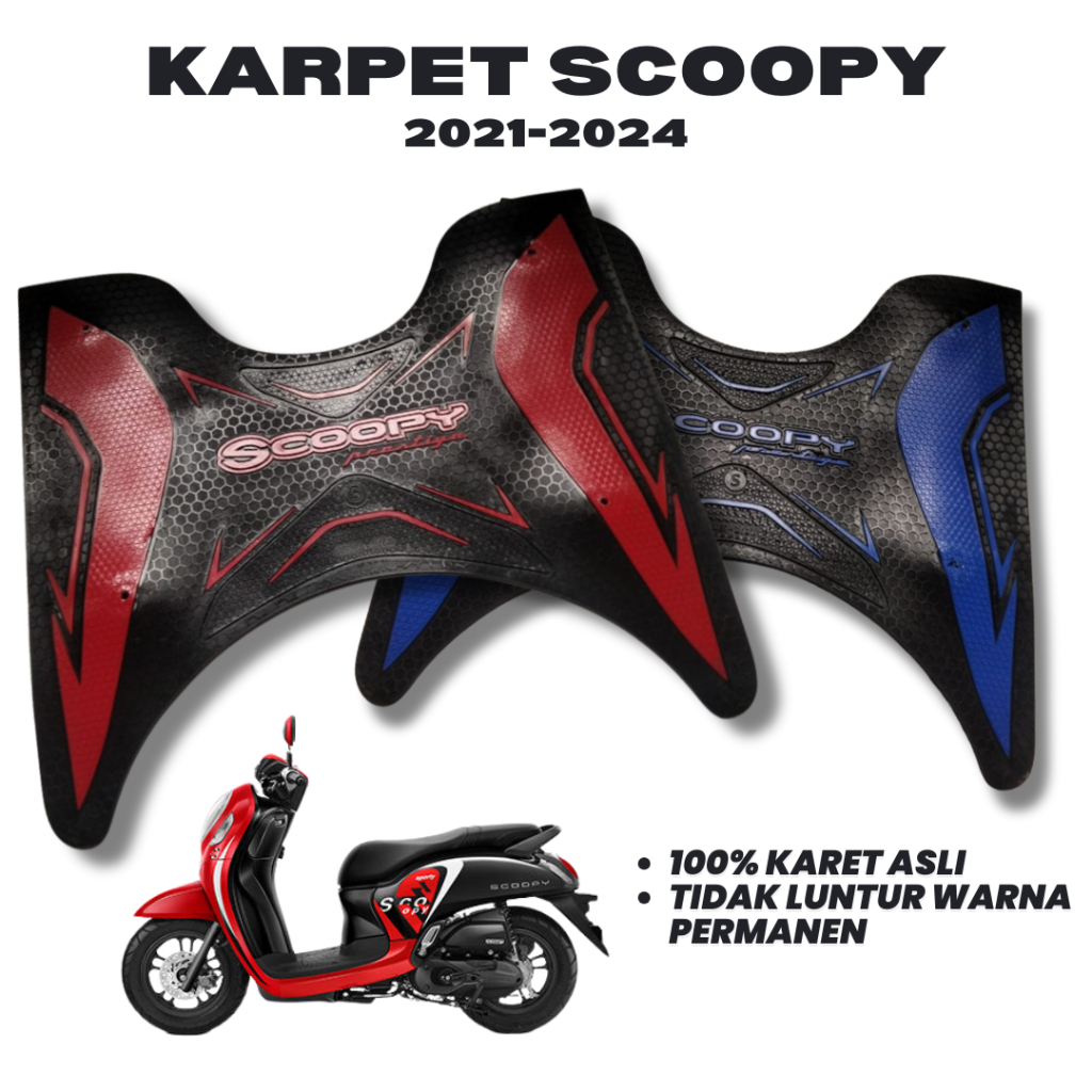KARPET MOTOR HONDA NEW SCOOPY 2021- 2024/ALAS KAKI MOTOR HONDA NEW SCOOPY 2021-2024