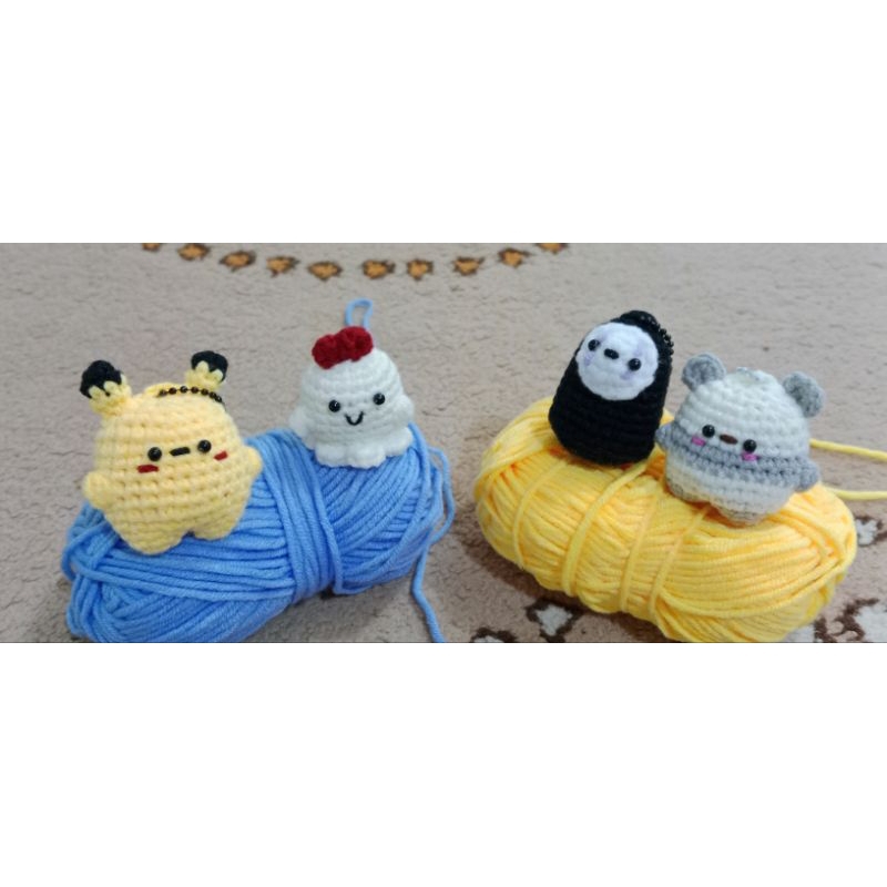 ganci kaonashi, pikachu mini, little octopus, bear 2 warna